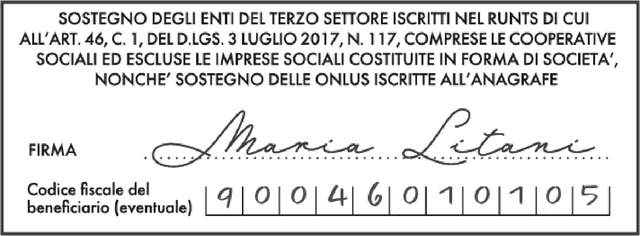 Codice fiscale Aisa ODV Liguria il tuo 5x1000