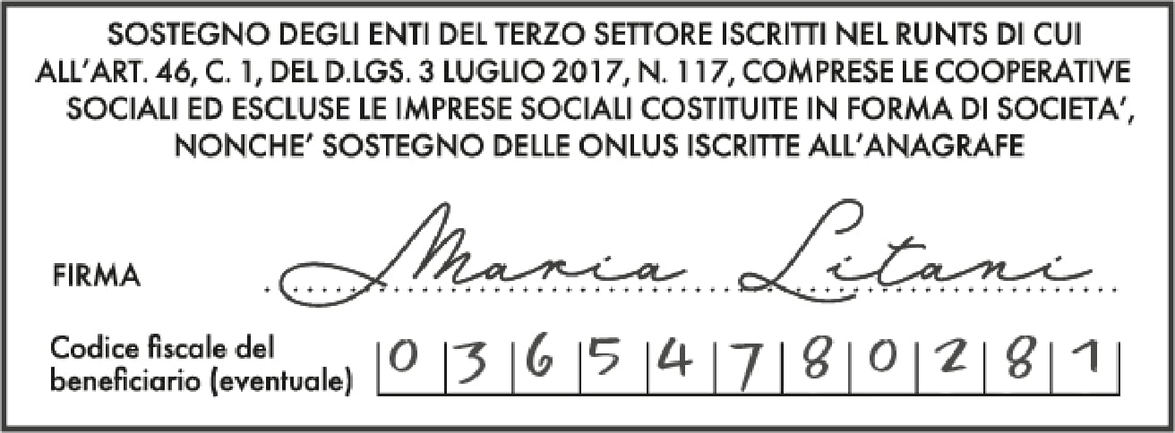 Codice fiscale Aisa ODV Veneto 5x1000