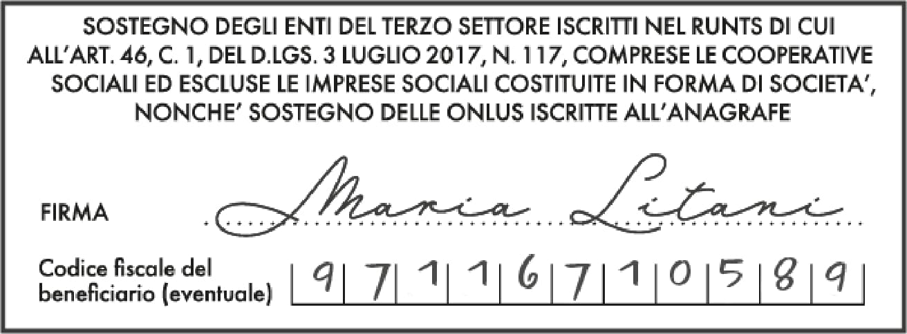 Codice fiscale 5x1000 Aisa ODV Lazio